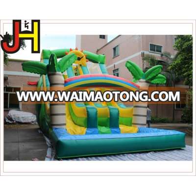 Brand New 24 ft Tall Dual Lane Tropical Inflatable Water Slide For Party