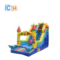 Indoor inflatable sponge slide for rental, inflatable dry mini slide with cover