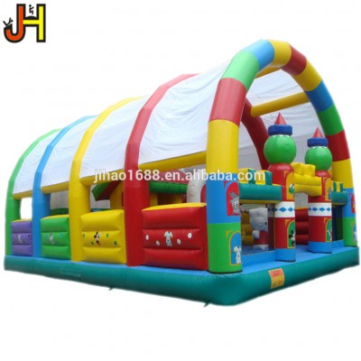 Commercial Bounce House Amusement Park Inflatable Fun City Inflatable Jumping Bouncy Castle With Sunshade Tent For Kids