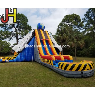 China Manufacture 38 Ft Tall Inflatable Dual Lane Water Slide For Sale