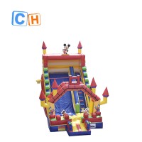 Customized design inflatable mouse slide for rental, inflatable one line slide for kids