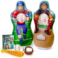 Indoor Outdoor Inflatable 2-In-1 Baseball Football Target Set Fun Games Inflatable Football Traine